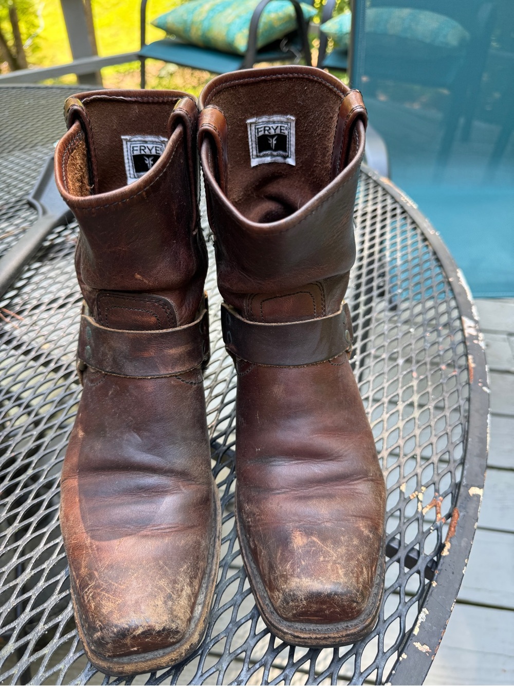 Vintage Frye engineer boots size 8 90s era Made in US - Picture 3 of 9